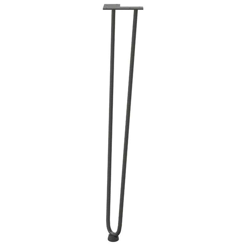 vidaXL 4 db-os antracit színű, 72 cm-es tömör acél hajtűlábak konzolasztalhoz