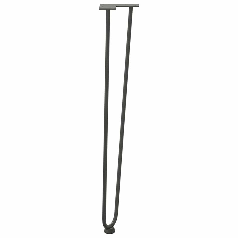 vidaXL 4 db-os antracit színű, 72 cm-es tömör acél hajtűlábak konzolasztalhoz