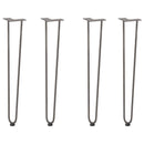 vidaXL 4 db-os hajtűlábak konzolasztalhoz, natúr acél, 72 cm, tömör acél