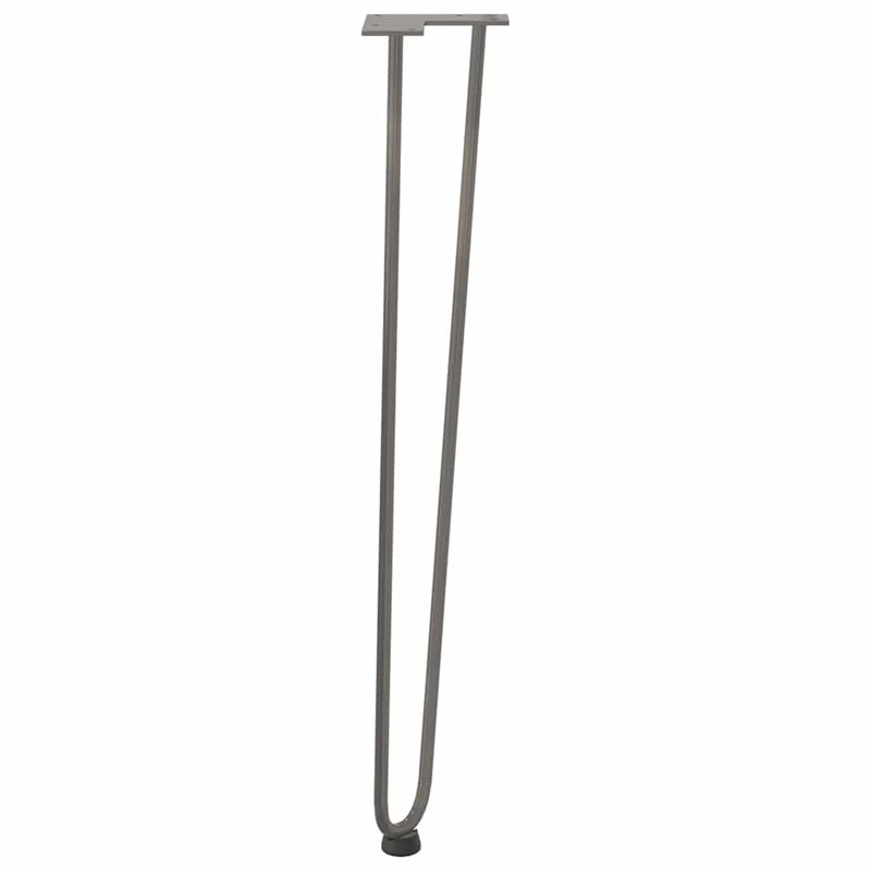 vidaXL 4 db-os hajtűlábak konzolasztalhoz, natúr acél, 72 cm, tömör acél