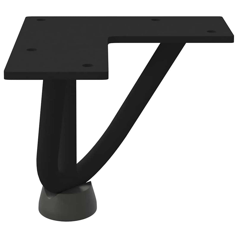 vidaXL 4 db fekete, tömör acél hajtűláb dohányzóasztalhoz, 10 cm