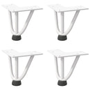 vidaXL 4 db fehér, tömör acél hajtűláb dohányzóasztalhoz, 10 cm