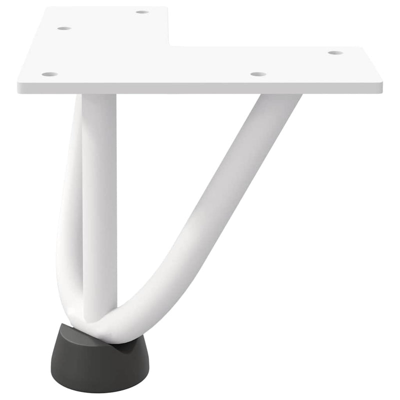 vidaXL 4 db fehér, tömör acél hajtűláb dohányzóasztalhoz, 10 cm
