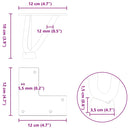 vidaXL 4 db antracitszürke, tömör acél hajtűláb dohányzóasztalhoz 10 cm