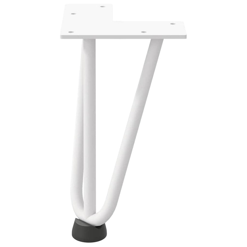vidaXL 4 db fehér, tömör acél hajtűláb dohányzóasztalhoz 20 cm