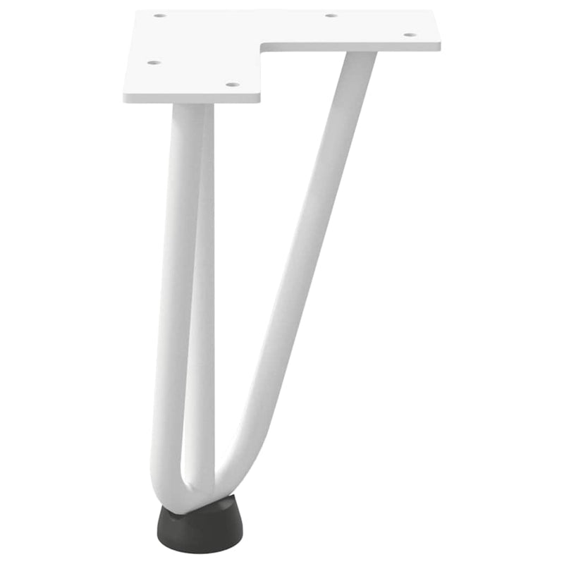 vidaXL 4 db fehér, tömör acél hajtűláb dohányzóasztalhoz 20 cm