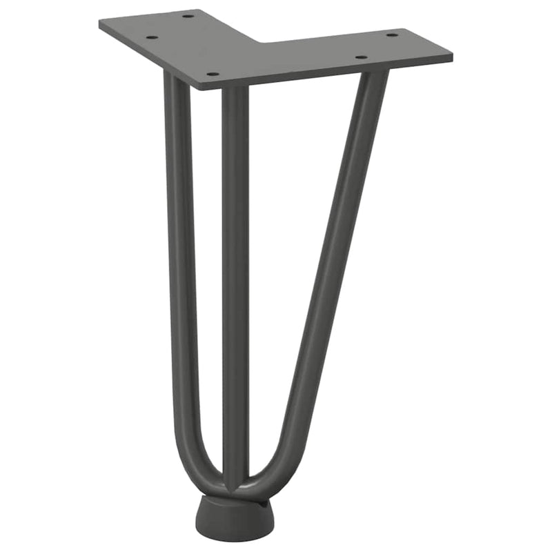 vidaXL 4 db antracitszürke hajtűláb dohányzóasztalhoz 20 cm tömör acél