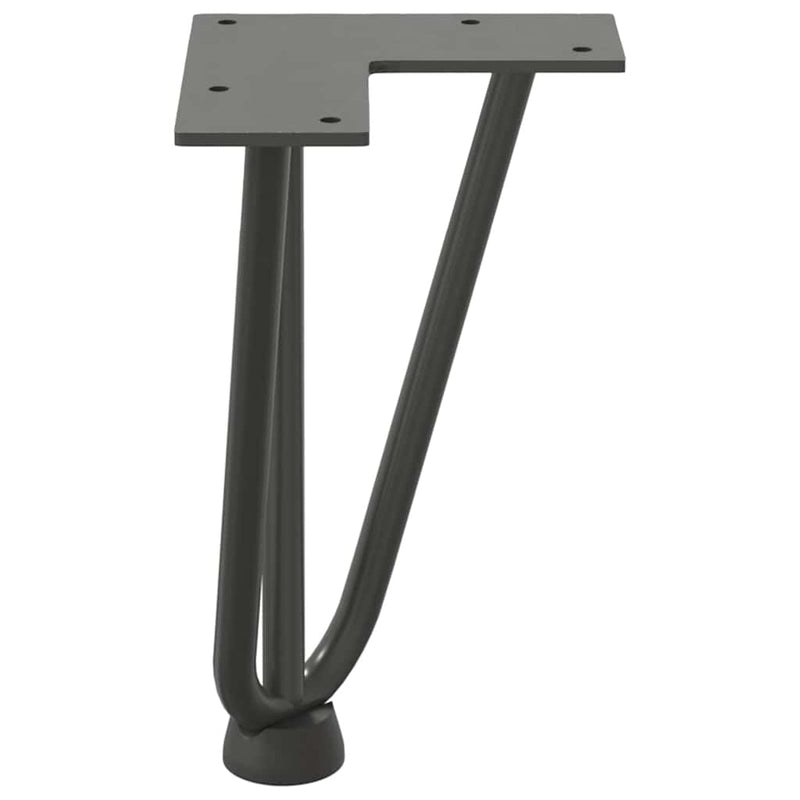 vidaXL 4 db antracitszürke hajtűláb dohányzóasztalhoz 20 cm tömör acél