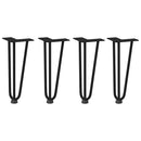vidaXL 4 db fekete, tömör acél hajtűláb dohányzóasztalhoz, 30 cm