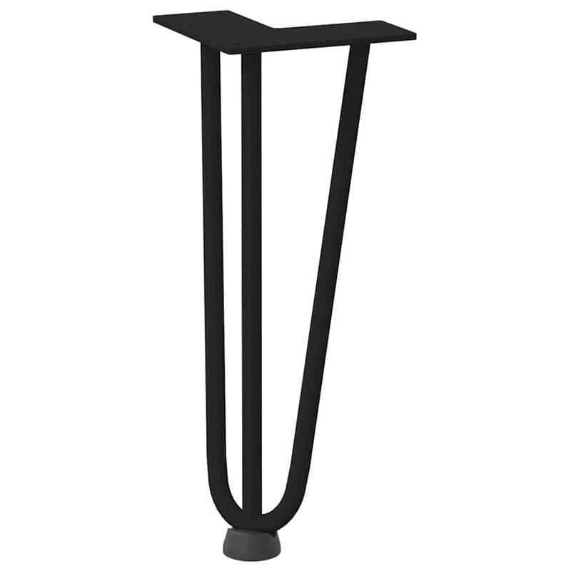 vidaXL 4 db fekete, tömör acél hajtűláb dohányzóasztalhoz, 30 cm