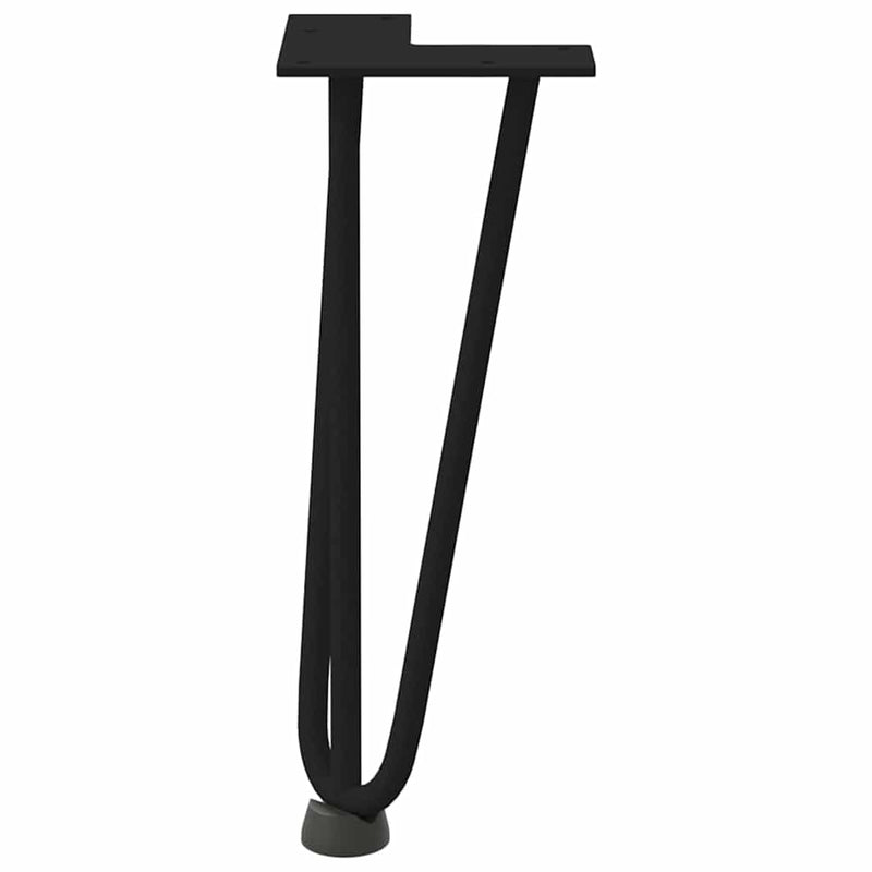 vidaXL 4 db fekete, tömör acél hajtűláb dohányzóasztalhoz, 30 cm