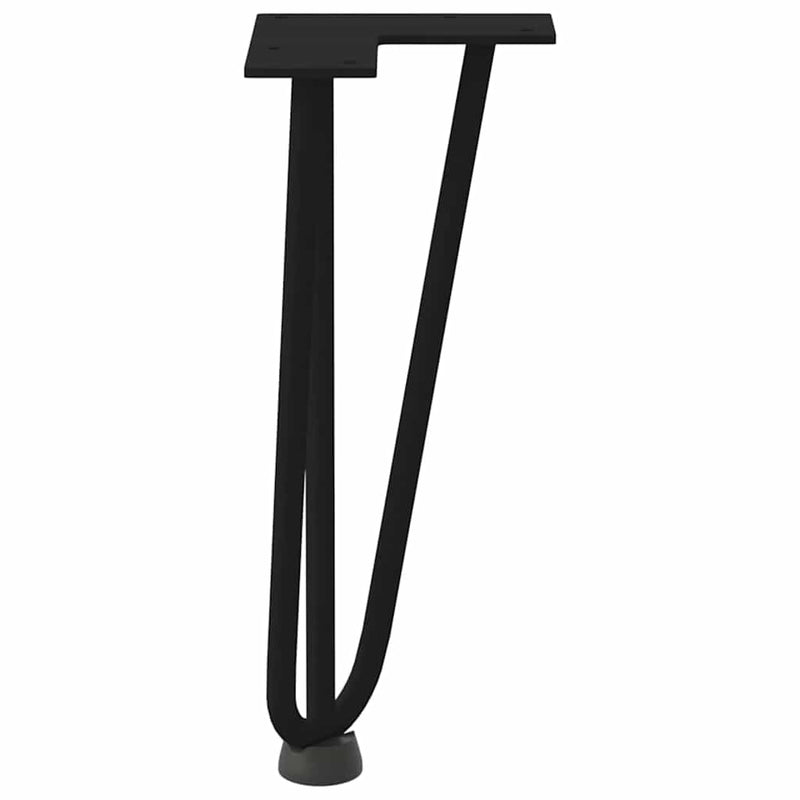 vidaXL 4 db fekete, tömör acél hajtűláb dohányzóasztalhoz, 30 cm