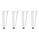 vidaXL 4 db fehér, tömör acél hajtűláb dohányzóasztalhoz, 30 cm