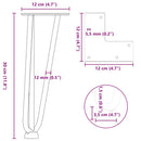 vidaXL 4 db natúr acél hajtűláb dohányzóasztalhoz 30 cm tömör acél