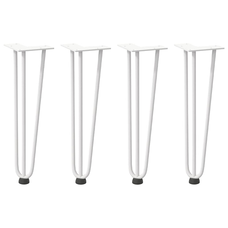 vidaXL 4 db fehér, tömör acél hajtűláb dohányzóasztalhoz 42 cm