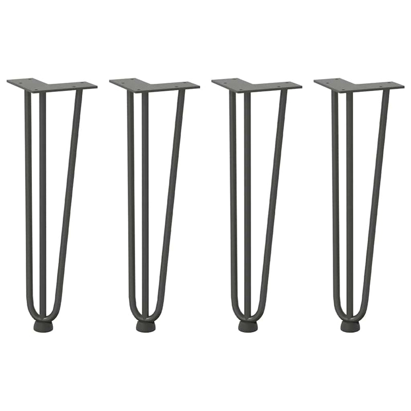vidaXL 4 db antracitszürke hajtűláb dohányzóasztalhoz 42 cm tömör acél