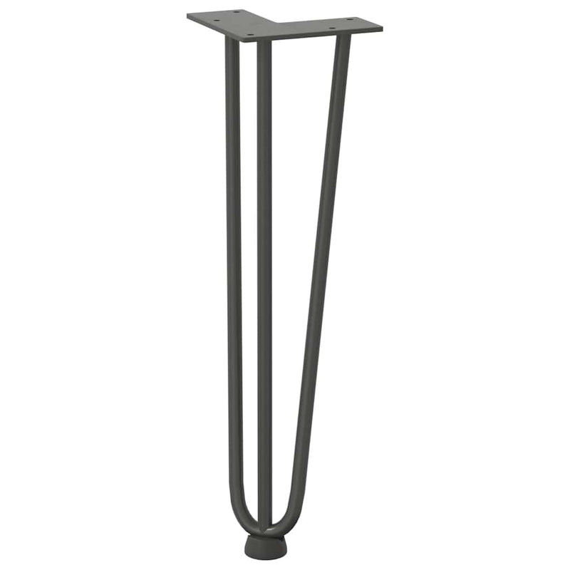 vidaXL 4 db antracitszürke hajtűláb dohányzóasztalhoz 42 cm tömör acél