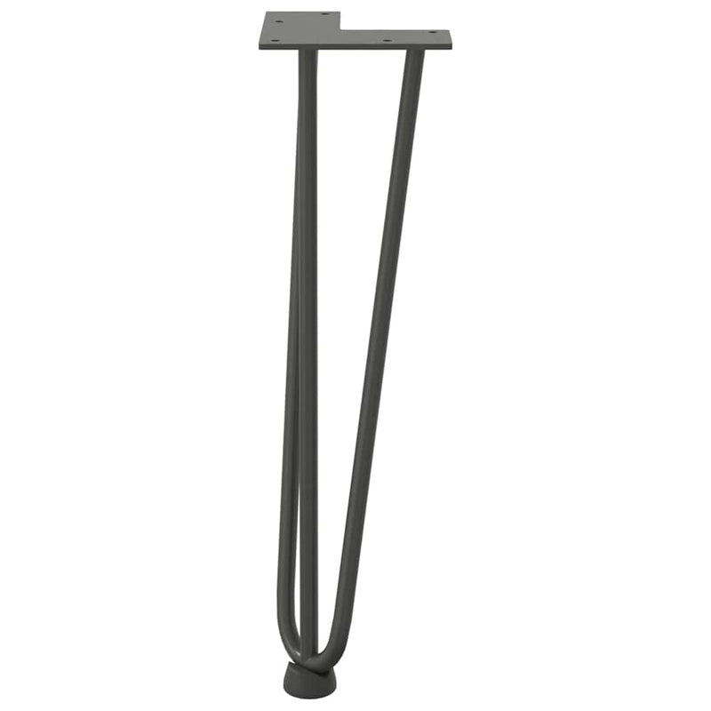 vidaXL 4 db antracitszürke hajtűláb dohányzóasztalhoz 42 cm tömör acél
