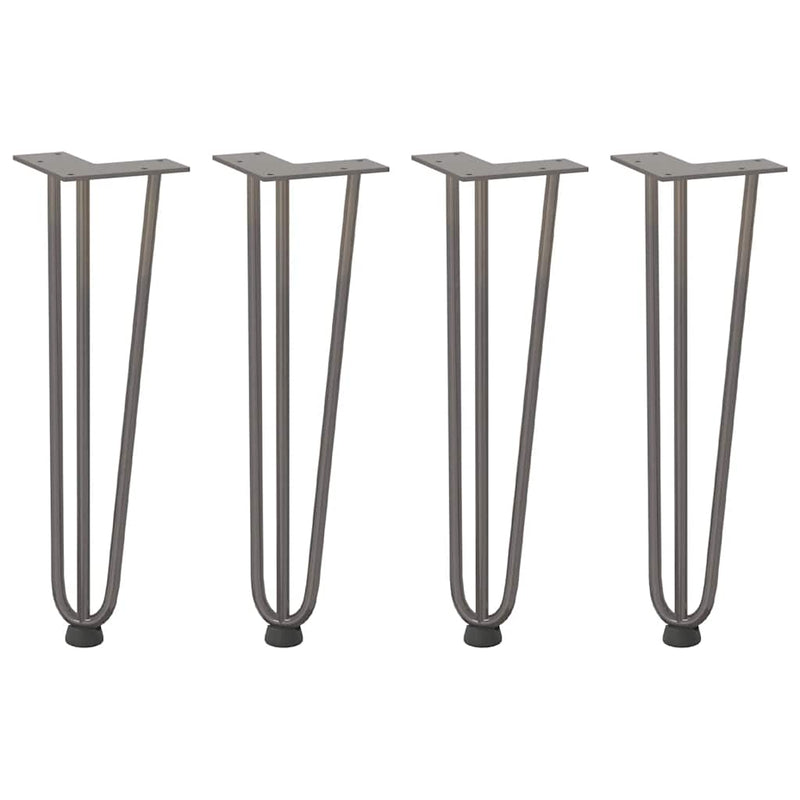 vidaXL 4 db natúr acél hajtűláb dohányzóasztalhoz 42 cm tömör acél