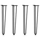 vidaXL 4 db-os hajtűlábak konzolasztalhoz, 72 cm, tömör acél, fekete