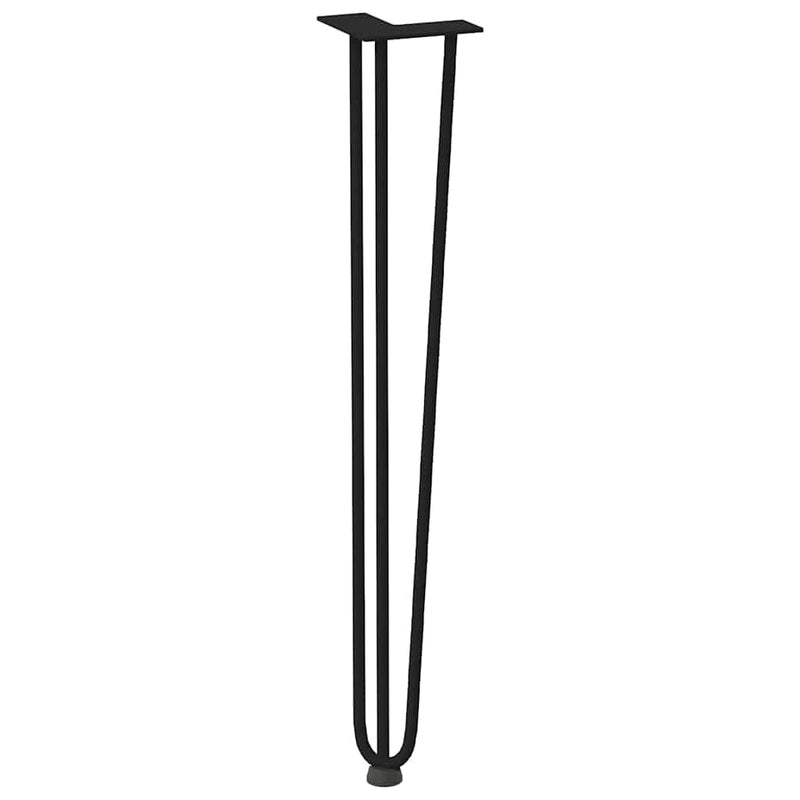 vidaXL 4 db-os hajtűlábak konzolasztalhoz, 72 cm, tömör acél, fekete