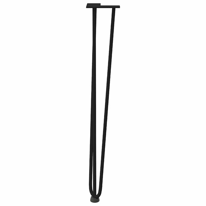vidaXL 4 db-os hajtűlábak konzolasztalhoz, 72 cm, tömör acél, fekete