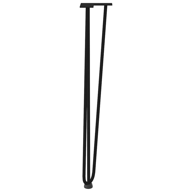 vidaXL 4 db-os hajtűlábak konzolasztalhoz, 72 cm, tömör acél, fekete