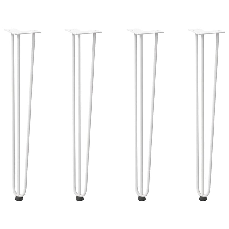 vidaXL 4 db-os hajtűlábak konzolasztalhoz, 72 cm, tömör acél, fehér