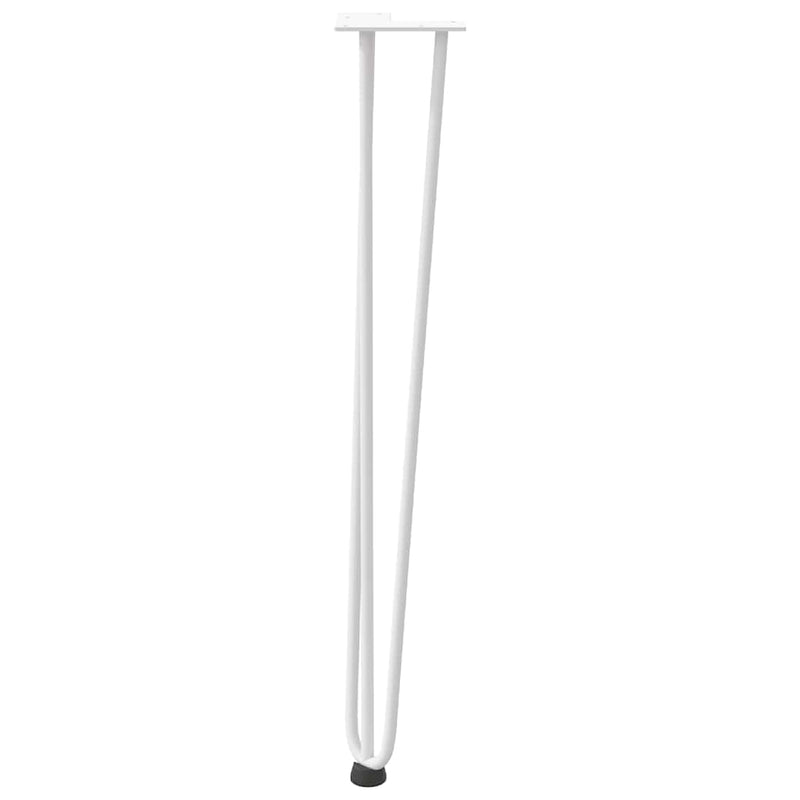 vidaXL 4 db-os hajtűlábak konzolasztalhoz, 72 cm, tömör acél, fehér