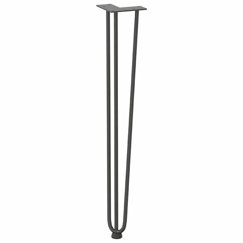 vidaXL 4 db-os antracit színű, 72 cm-es tömör acél hajtűlábak konzolasztalhoz