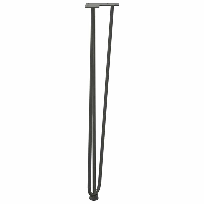 vidaXL 4 db-os antracit színű, 72 cm-es tömör acél hajtűlábak konzolasztalhoz