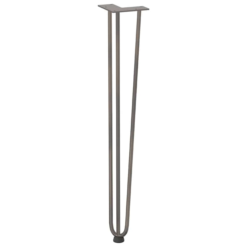 vidaXL 4 db-os hajtűlábak konzolasztalhoz, natúr acél, 72 cm, tömör acél