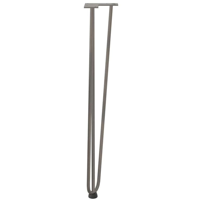 vidaXL 4 db-os hajtűlábak konzolasztalhoz, natúr acél, 72 cm, tömör acél