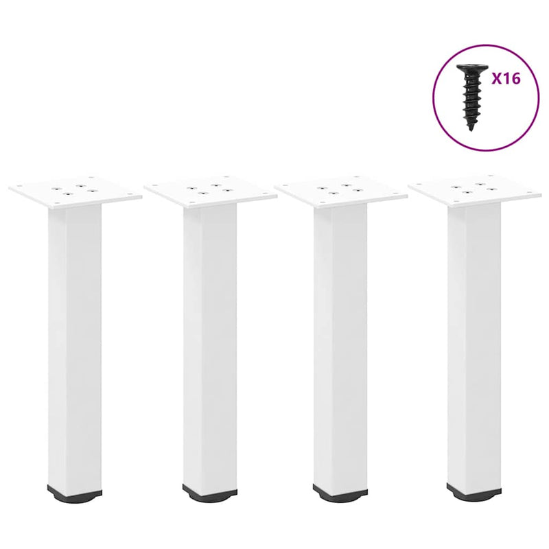 vidaXL 4 db fehér dohányzóasztal láb 42-44 cm acél