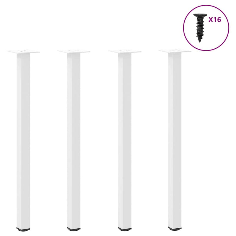 vidaXL 4 db fehér acél konzolasztal láb 72-74 cm