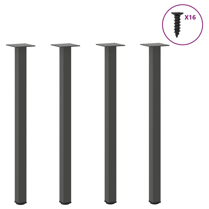 vidaXL 4 db antracitszürke acél konzolasztal láb 72-74 cm