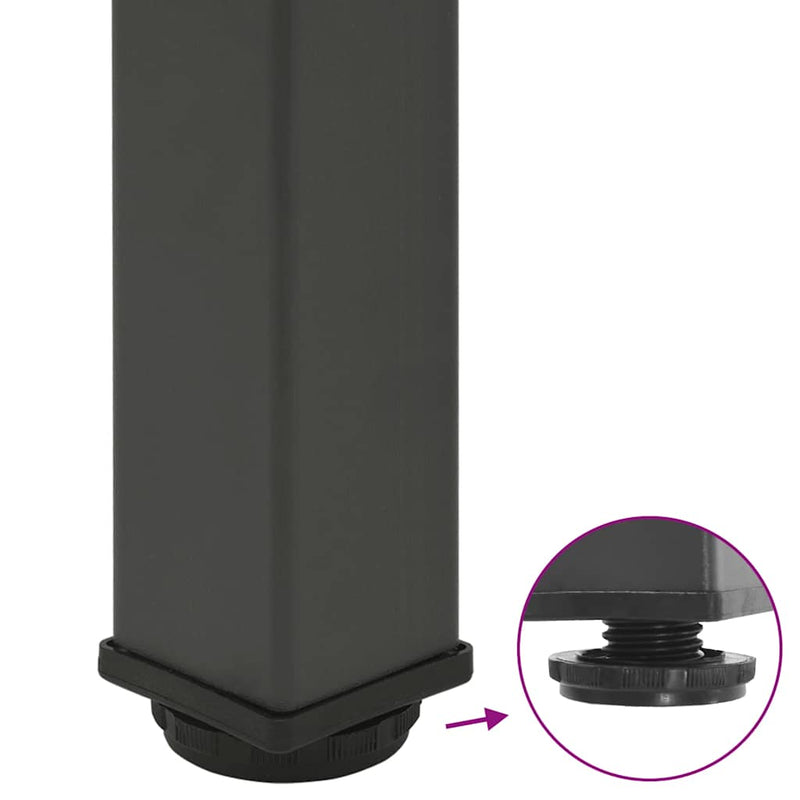 vidaXL 4 db antracitszürke acél konzolasztal láb 72-74 cm