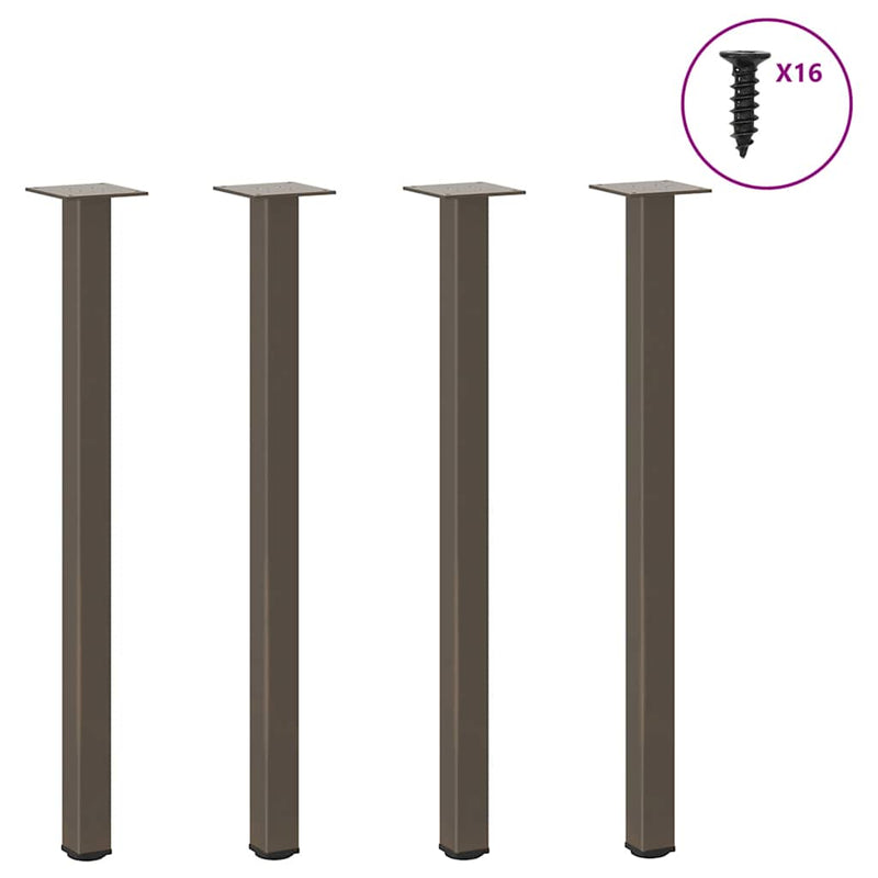 vidaXL 4 db natúr acél konzolasztal láb 72-74 cm acél