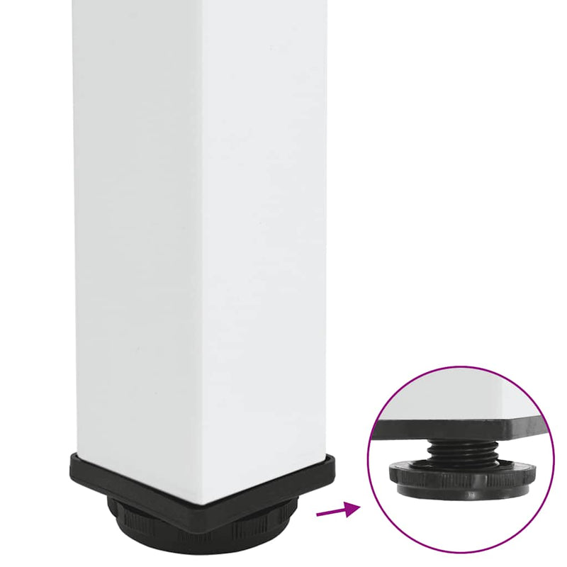 vidaXL 4 db fehér dohányzóasztal láb 30-32 cm acél