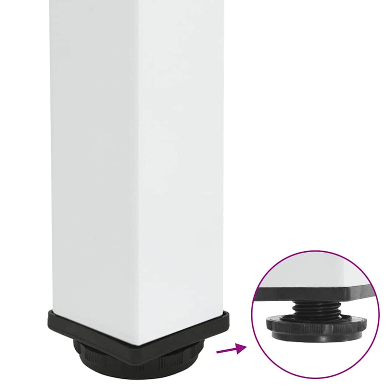 vidaXL 4 db fehér dohányzóasztal láb 42-44 cm acél