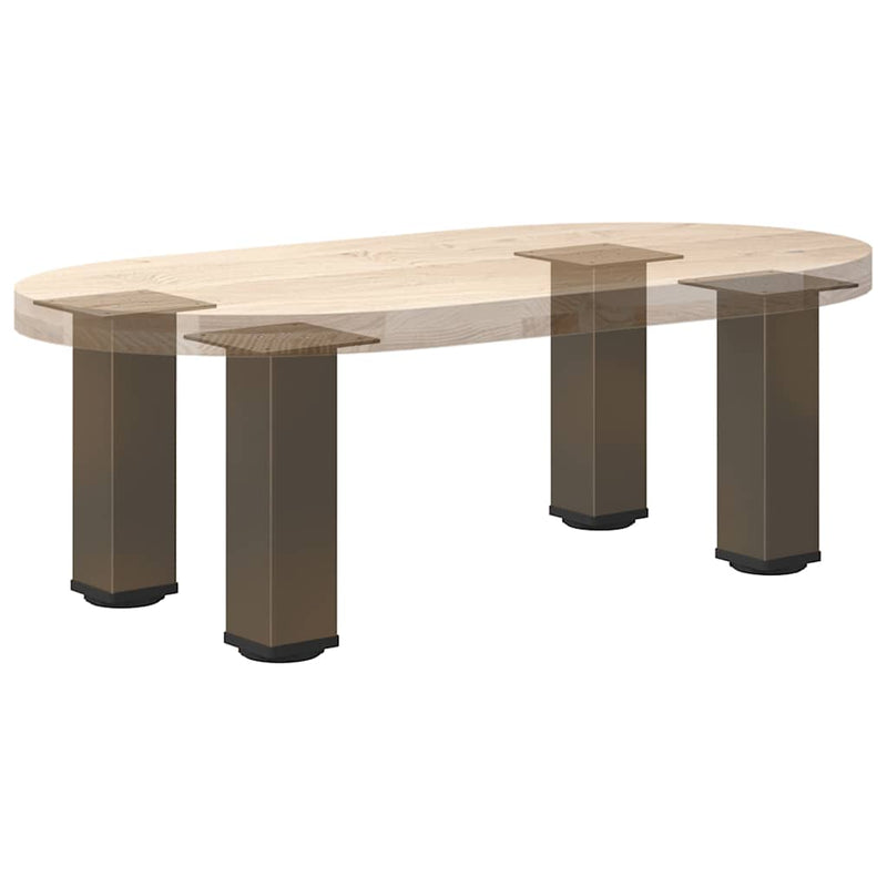 vidaXL 4 db natúr acél dohányzóasztal láb 42-44 cm acél