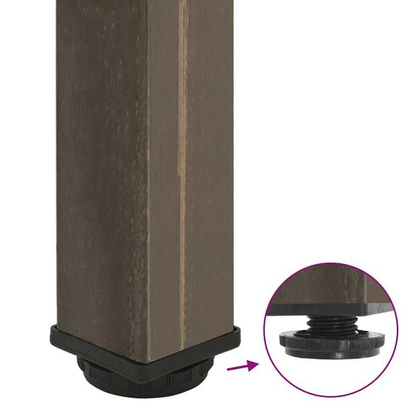 vidaXL 4 db natúr acél dohányzóasztal láb 42-44 cm acél