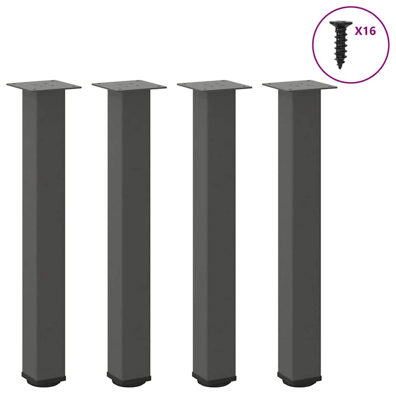 vidaXL 4 db antracitszürke acél konzolasztal láb 72-74 cm