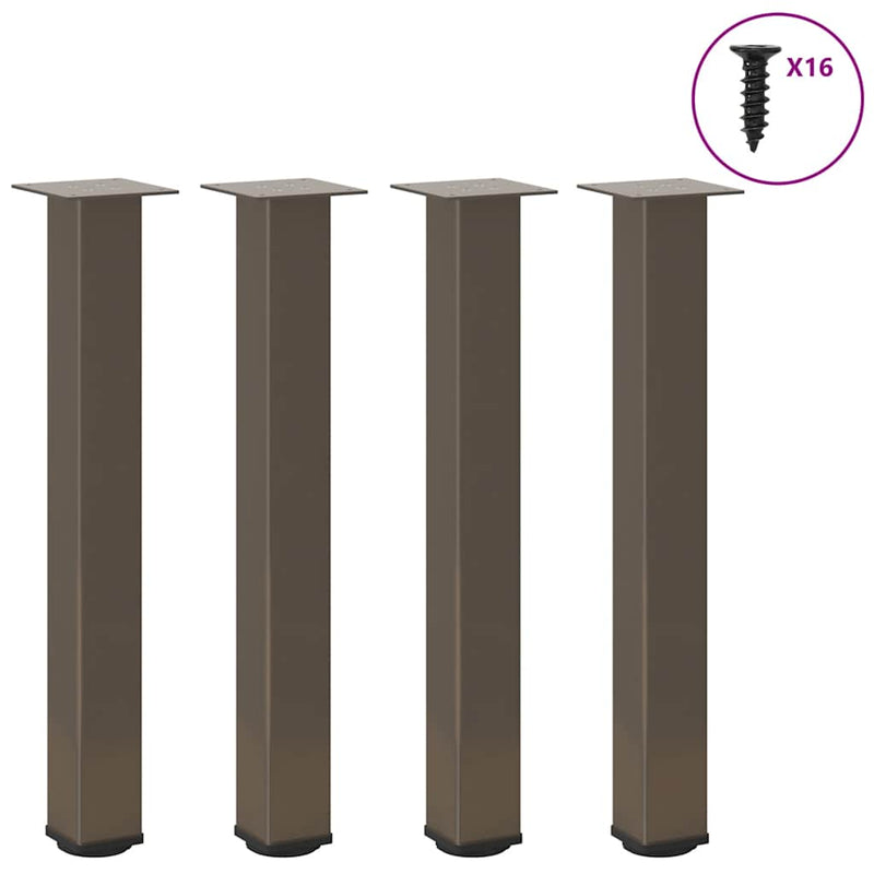 vidaXL 4 db natúr acél konzolasztal láb 72-74 cm acél
