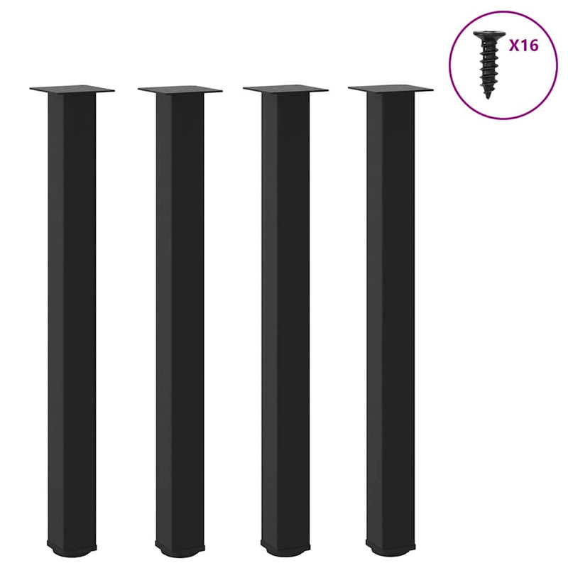 vidaXL 4 db fekete acél bárasztalláb 100-102 cm