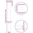 vidaXL 4 db fekete acél bárasztalláb 100-102 cm