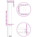 vidaXL 4 db fekete acél bárasztalláb 100-102 cm