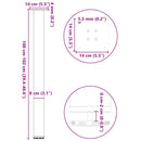 vidaXL 4 db fehér bárasztal láb 100-102 cm acél