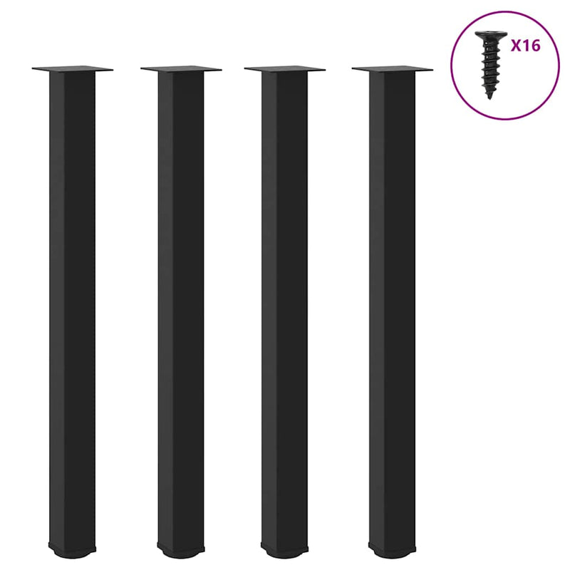 vidaXL 4 db fekete acél bárasztalláb 110-112 cm
