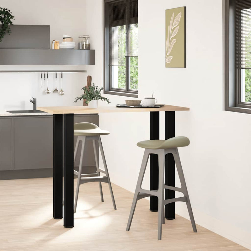 vidaXL 4 db fekete acél bárasztalláb 110-112 cm